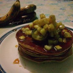 Caramel-Banana Pancakes 🍳 A picture of Caramel-Banana Pancakes 🍳.