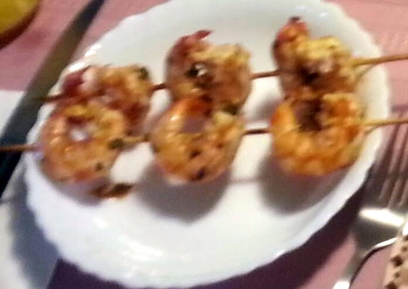 Marinated grilled shrimp