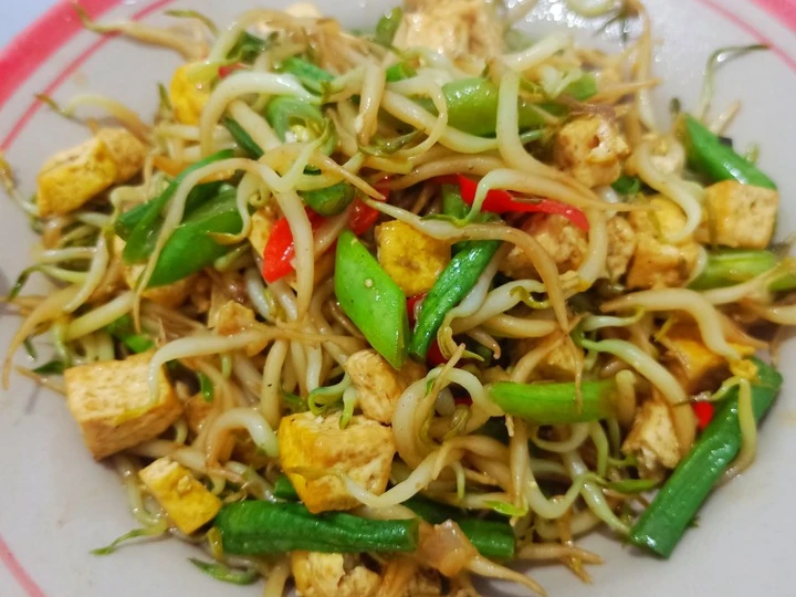 Cara Mudah Membikin Resep 04. Tumis touge, kacang panjang, buncis dan tahu yang Uenak Anti Ribet, Mantap Sekali
