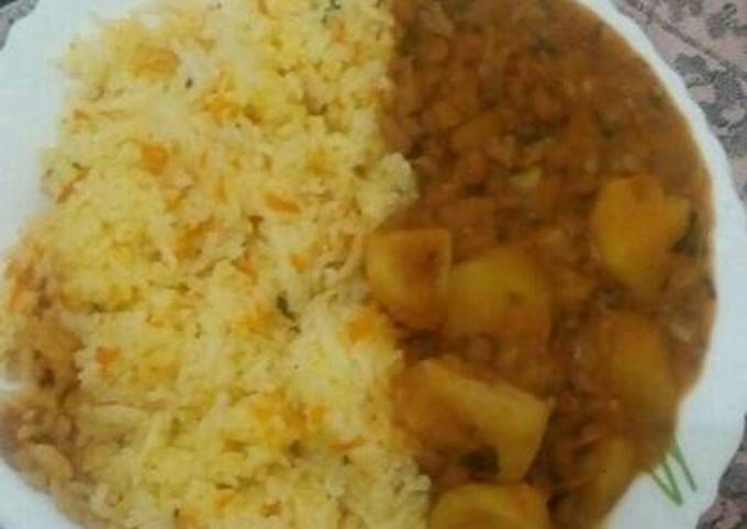 Recipe of Eric Ripert Fried rice with mashed beans mixed with Irish potatoes