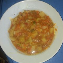 A picture of Matoke ya cabbage.