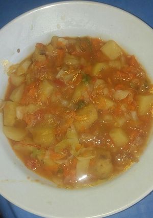 A picture of Matoke ya cabbage.