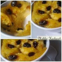 A picture of Healthy bread pudding for breakfast.