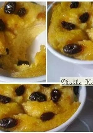 A picture of Healthy bread pudding for breakfast.
