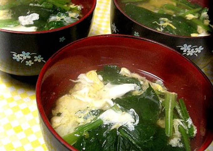 Recipe of Quick My Daughter&#39;s Favorite Clear Soup with Lots of Spinach