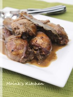 A picture of Filipino Chicken Adobo Simmered in Coconut Milk.