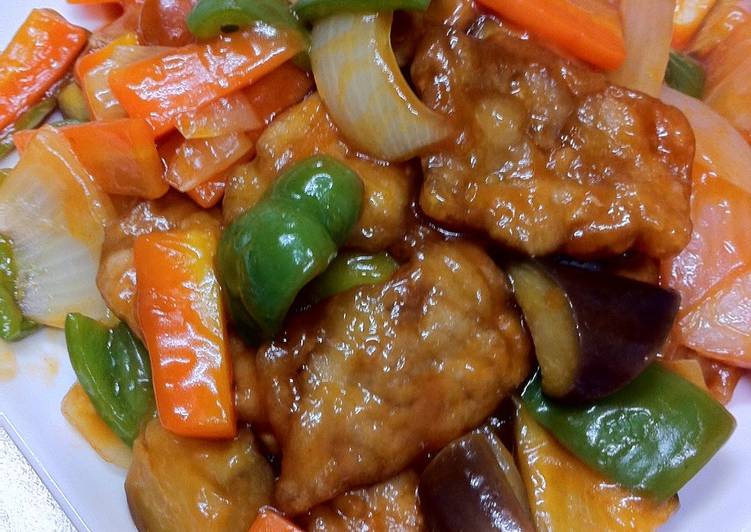 Recipe of Quick Non-Fried Healthy Sweet and Sour Pork with Pork Loin