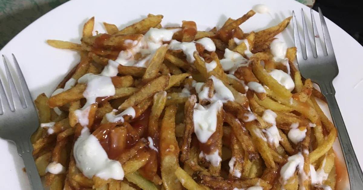 Mayo garlic fries Recipe by Areeba Masroor Cookpad