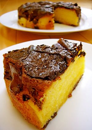 A picture of So Easy! Moist Chocolate Butter Cake made with Pancake Mix.