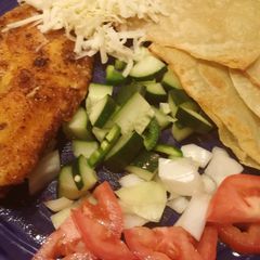 A picture of Tilapia Fish tacos- gluten free.