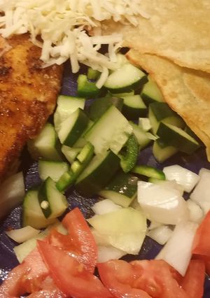 A picture of Tilapia Fish tacos- gluten free.