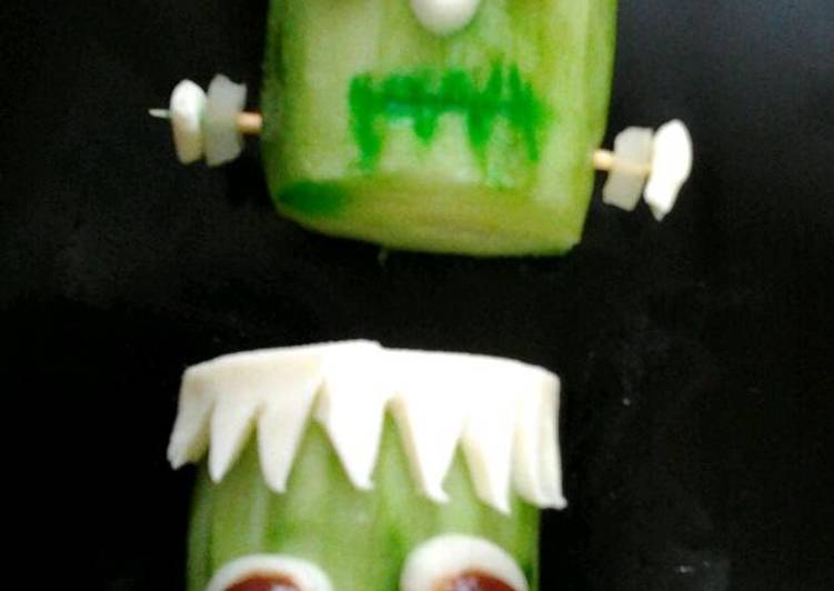 Easiest Way to Make Any-night-of-the-week Ladybirds Frankenstein Cucumbers