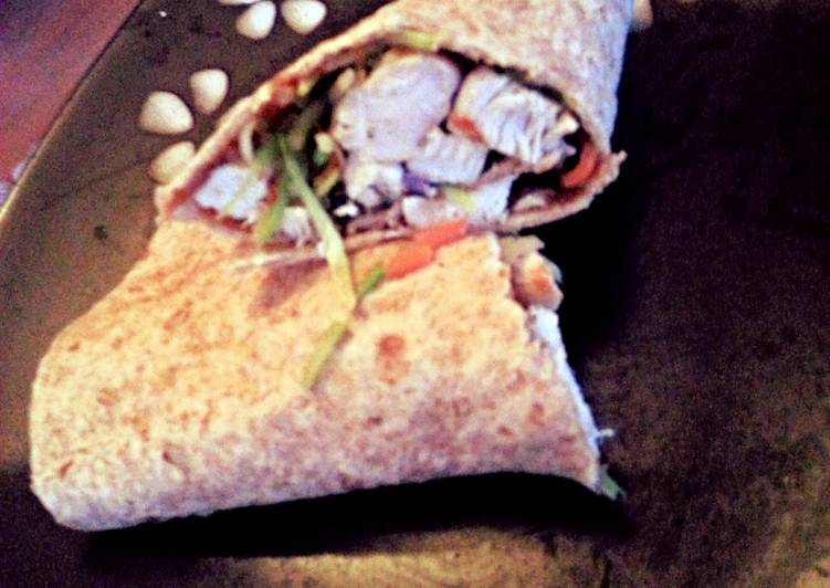Recipe of Quick low calorie Thai chicken breast and broccoli wraps