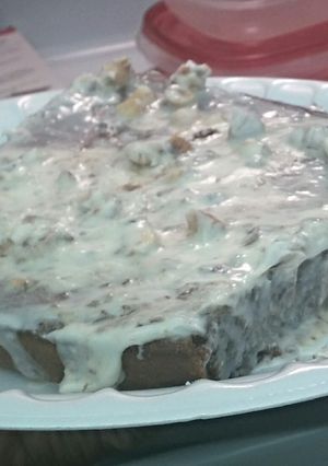A picture of Messy BROWNIE CAKE WHITE CHOCOLATE CRUSADE!.