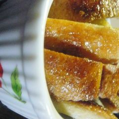 A picture of 10 Minute Bread Crusts Rusk in the Frying Pan.