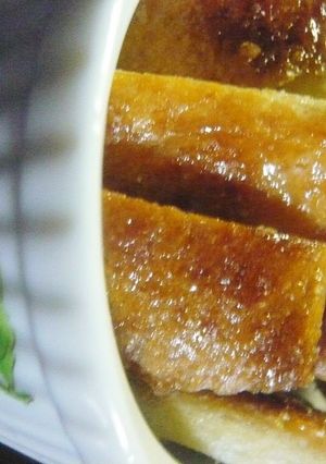 A picture of 10 Minute Bread Crusts Rusk in the Frying Pan.