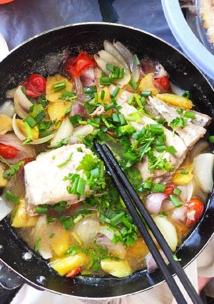 Hình của món Cá bò om.