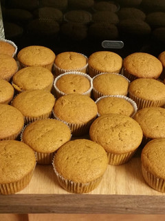 A picture of Pumpking Bar Muffins!!♡ :).