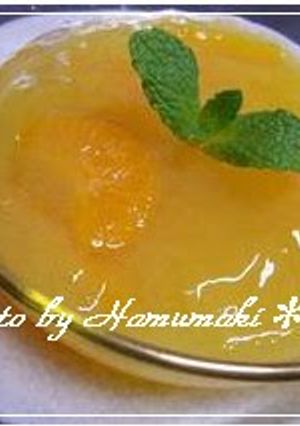 A picture of Orange Juice Agar Jello.