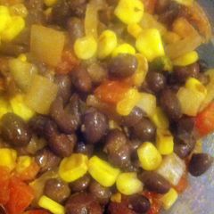 Black bean and corn grilled salsa A picture of Black bean and corn grilled salsa.