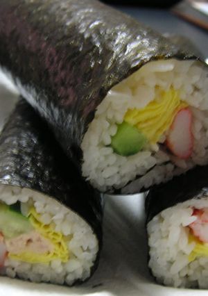 A picture of Salad Sushi Rolls - Great for Festive Occasions.