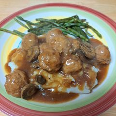 A picture of Slow Cooker Salisbury Steak Meatballs.