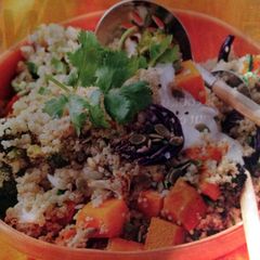 A picture of Dukkah-roasted Veggie Quinoa Salad.