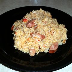 Jambalaya w/sausage, shrimp and ham A picture of Jambalaya w/sausage, shrimp and ham.