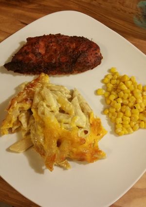 A picture of Baked mac and cheese.