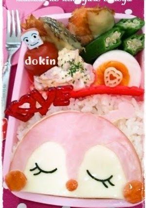 A picture of Charaben Stick Ham on Rice Dokin-chan.