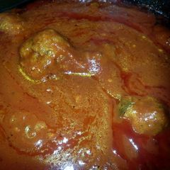 A picture of Homemade Meatballs and Sauce.