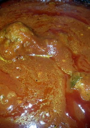 A picture of Homemade Meatballs and Sauce.