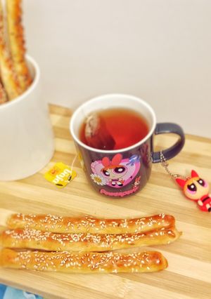 صورة لوصفة البقسماط الهش المقرمش😋😋😋☕🥖🥖