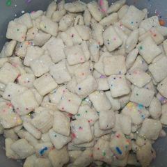 A picture of Birthday Cake Puppy Chow.