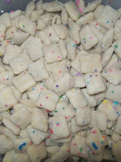 A picture of Birthday Cake Puppy Chow.