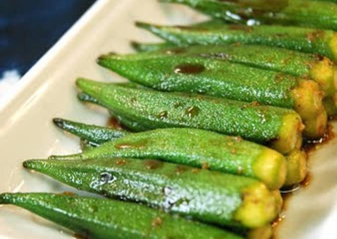 Recipe of Jamie Oliver Pan-Fried Okra with Ginger Marinade