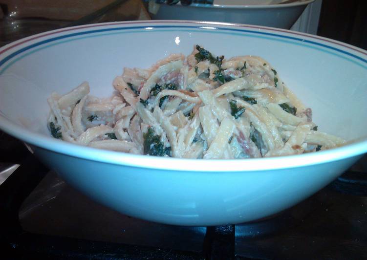 Recipe of Favorite Bacon &amp; kale Alfredo