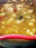 South Indian Inspired Pea Soup with Tomato and Cauliflower