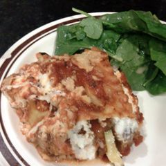 A picture of Sausage and Zucchini Lasagna.