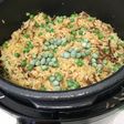 Arroz con Fideos y Guisantes en Aceite de Bacon