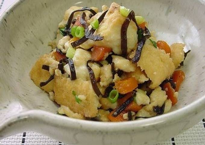 Recipe of Homemade Shio-Kombu &amp; Atsuage Tofu Stir-Fry