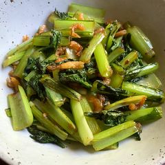 A picture of Stir-fried Choy Sum & Dried Shrimps.