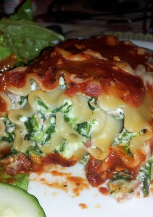 A picture of My Lasagna rolls.