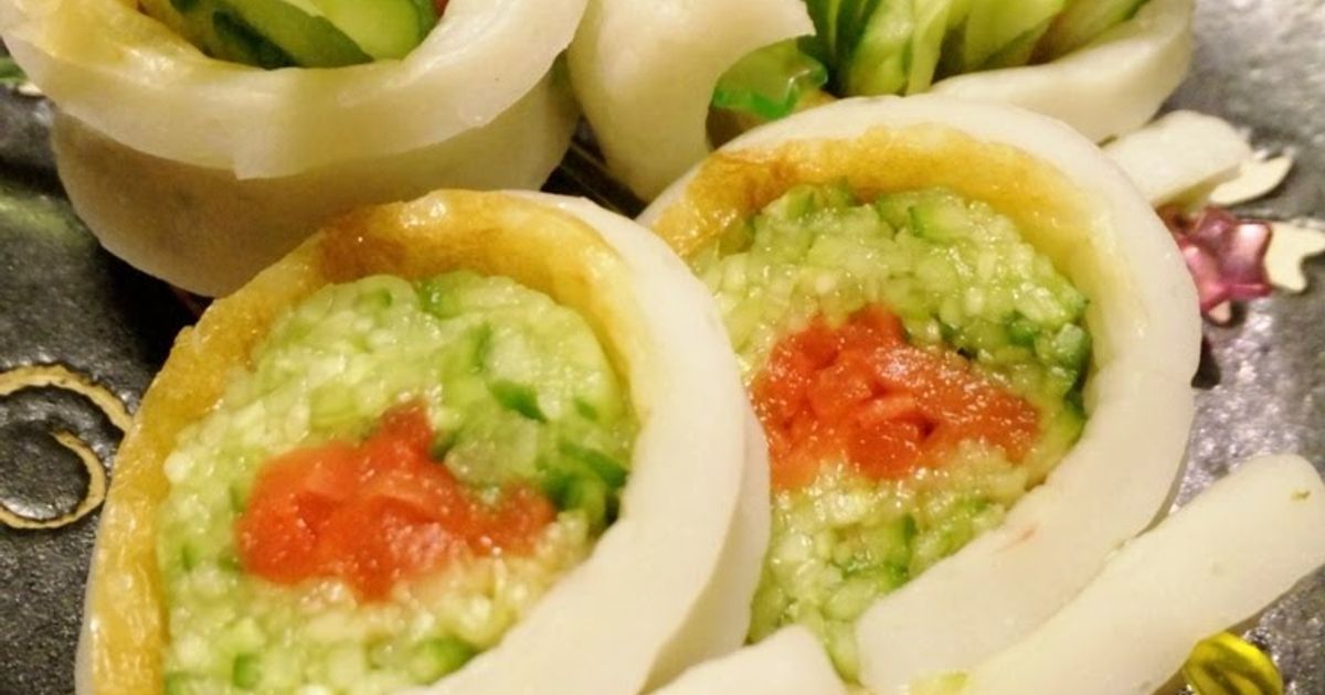 An Easy Snack! Chikuwa Fish Sticks And Pickled Red Ginger Rolls Recipe ...