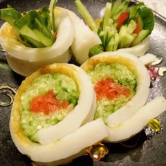 An Easy Snack! Chikuwa Fish Sticks and Pickled Red Ginger Rolls A picture of An Easy Snack! Chikuwa Fish Sticks and Pickled Red Ginger Rolls.