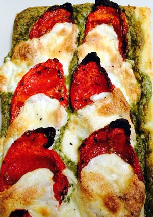 A picture of Slow Roasted Tomatoes And Mozzarella Galette.