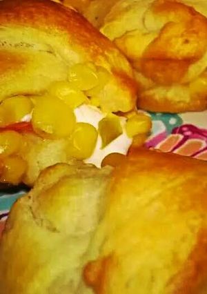 A picture of Cream cheese & corn Cresent rolls.
