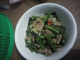 Tumis kacang panjang bakso