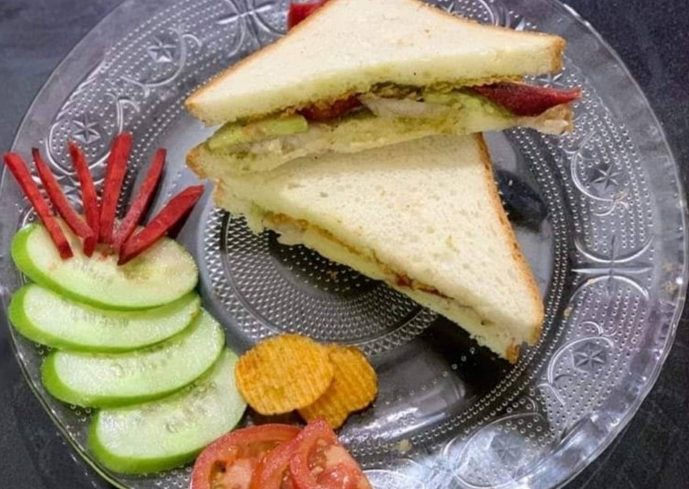 Green Chutney vegetables Sandwich