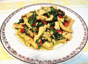 Foto principal de Pechuga de pollo con espinacaal comino - fácil